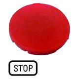 Button plate, flat red, OFF