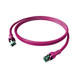 DualBoot PushPull Patch Cord, Cat.6a, Shielded, Violett, 1m