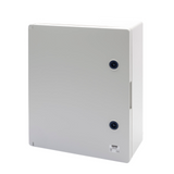 WATERTIGHT BOARD WITH BLANK DOOR FITTED WITH LOCK -  GWPLAST 120 - 396X474X160 - IP55 - GREY RAL 7035
