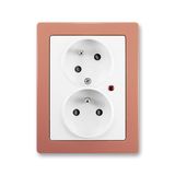 5593J-C02357 B1R3 Double socket outlet with earthing pins, shuttered, with turned upper cavity, with surge protection ; 5593J-C02357 B1R3