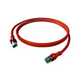DualBoot PushPull Patch Cord, Cat.6a, Shielded, Red, 10m