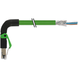 RJ45 male 90° down with cable PUR 1x4xAWG22 shielded gn+drag-ch 20m