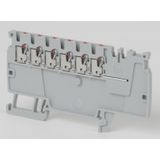 Terminal Blocks, 13A, 300VAC/DC, Control Power Distribution, 6 Points, Red