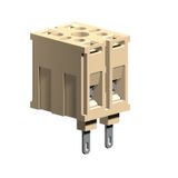 Modular screw terminal block 4mm2, 2-poles, flat connection, beige color