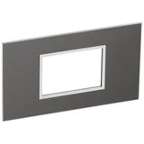 Arteor Surround Plate Shaver Socket/3 Module Square Brushed Black