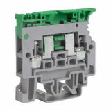 Screw terminal block 4mm2 fuse-holder, blown-fuse signal 12-48V, grey color