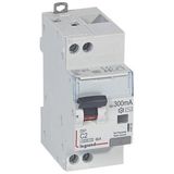 Differential circuit breaker DX³4500 high inlet and low outlet screw U+N 230V~ - 2A typeAC 300mA - curve C - 2 modules