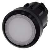 Illuminated pushbutton, 22 mm, round, plastic, white, pushbutton, flat, latching, 3SU1001-0AA60-0AA0-Z Y15