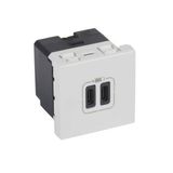 Arteor™ - 2 USB Type-C charging socket 3 A / 15 W 230 V - 5 V= - 2 modules - White