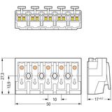 Lighting connector push-button, external without ground contact white