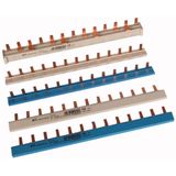 Phase busbar, 1-phase, 10qmm, angled blue, pin, 13SU