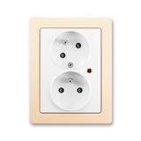 5593J-C02357 B1C1 Double socket outlet with earthing pins, shuttered, with turned upper cavity, with surge protection