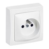 2P+E power socket with automatic terminals Complete surface-mounted switchgear - white