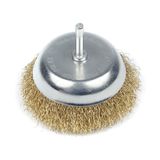Cup brush for drill  1/4",100mm (crimped wire)