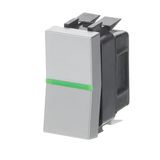 N2102.5 PL Switch 2-way Rocker/button Two-way switch with LED exchangeable Silver - Zenit