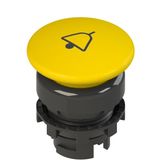 Yellow mushroom pushbutton with gear E2 1PU2F541L14