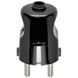 2P+E 16A German axial plug black