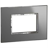 Arteor™ - Italian / US standard plate square version 3 modules - Reflective Metal - Stainless Steel