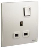 Mallia Senses - 1 gang BS switched socket outlet single pole -13A - Champagne