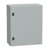 Spacial CRN plain door with mount.plate. H600xW500xD250 IP66 IK10 RAL7035..