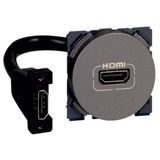 Arteor Preterminated HDMI 1.4 Type A Socket 2 Module Magnesium