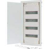 Hollow wall compact distribution board, 4-rows, super-slim sheet steel door