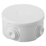 JUNCTION BOX WITH PLAIN PRESS-ON LID - IP44 - INTERNAL DIMENSIONS Ø 80X40 - WALLS WITH CABLE GLANDS - GREY RAL 7035