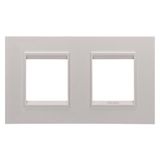 LUX INTERNATIONAL PLATE - IN METAL - 2+2 MODULES HORIZONTAL - MONOCHROME NATURAL BEIGE - CHORUSMART