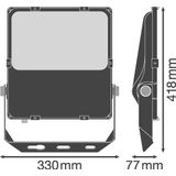 FLOODLIGHT PERFORMANCE ASYM 55x110 100 W 3000 K BK