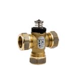 VZ319C Zone Valve, 3-Way, PN16, DN15, 15mm O/D Compression, Kvs 0.4 m³/h, M30 Actuator Connection, 5.5 mm Stroke, Stem Up Closed