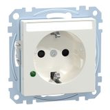 SCHUKO socket with surge protection and labeling field, touch protection, plug-in terminals, polar white glossy, System M