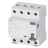 residual current operated circuit breaker; 4-pole; type AC; In: 40 A; 30 mA; Un AC: 400 V; 60 Hz; .... 5SV4344-0MB