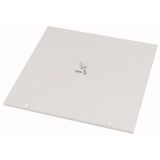 Bottom plate, closed, corner section, IP55, for WxD=650x650mm, grey