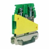 Screw terminal block 6mm2, 1-level, earth connection, for TH35 rail