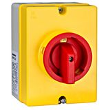 Emergency-Stop Main Switch 4-pole, 32A, 11kW, IP65