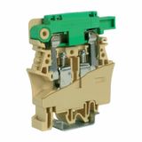 Screw terminal block 10mm2 portafusibile, 1-level, wtih CIL predisposition, beige.color