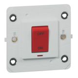 Arteor 45A Double Pole Switch with Indicator Soft Alu