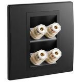 Mallia Senses - 2 gang single loudspeaker socket outlet - Brushed Black