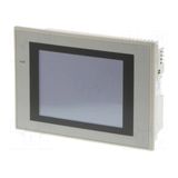 Touch screen HMI, 5.7 inch, TFT, 256 colors (32,768 colors for .BMP/.JPG), 320x240 pixels, 2 x RS-232C ports, Ethernet (10/100 Base-T), 24 VDC, 60MByte memory, 24 VDC, beige case NS050723M