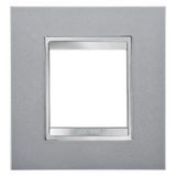 LUX INTERNATIONAL PLATE - IN PAINTED TECHNOPOLYMER - 2 MODULES - TITANIUM - CHORUSMART