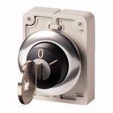 Key-operated actuator, Flat Front, maintained, 2 positions, MS10, Key withdrawable: 0, Metal bezel