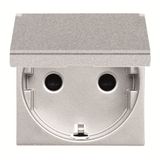 N2288.1 PL Socket outlet Schuko Protective contact (SCHUKO) with Hinged Lid Silver - Zenit