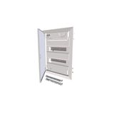 Hollow wall compact distribution board, 2-rows, flush sheet steel door