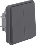 Double change-over switch insert w. rocker 2gang, isolated input term.