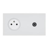 Art d'Arnould universe Epure 2P+E power socket and television socket - satin white