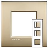 LL - cover plate 2x3P 71mm gold mat