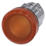 Indicator lights, 22 mm, round, metal, shiny, amber, lens, smooth, with laser labeling,  3SU1051-6AA00-0AA0-Z Y15