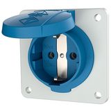 SCHUKO receptacle blue, 16A2p+E 230V