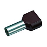 Wire ferrule, Duo 2x1.5mmý, L1=12mm, black