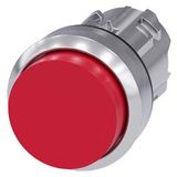 Pushbutton, 22 mm, round, metal, shiny, red, pushbutton, raised momentary 3SU1050-0BB20-0AA0-Z Y12